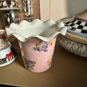 MacKenzie-Childs Pink Floral Vase